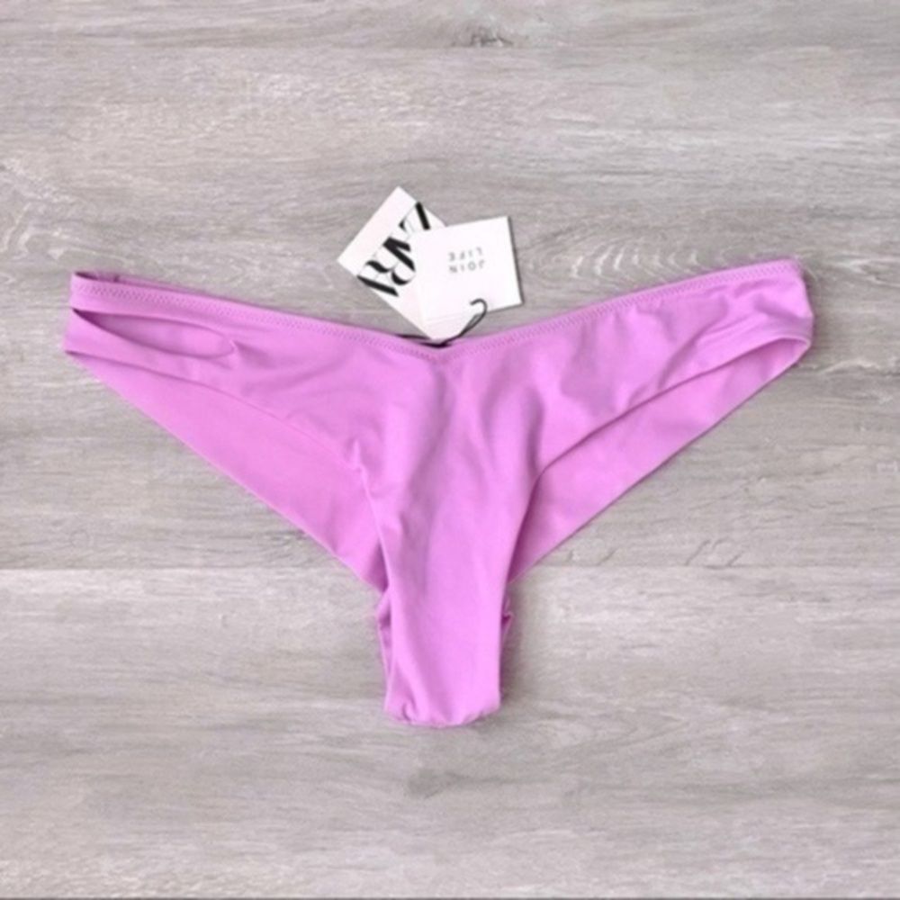 ZARA XL NWT Purple Cheeky Bikini Bottoms New